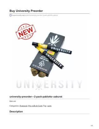 University Preorder 2 Pack Pablotto Zaburst