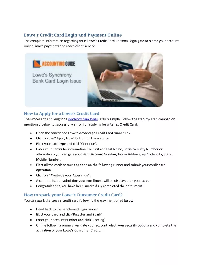 lowe s credit card login and payment online