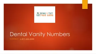 Find Dental vanity toll free numbers | Ringntxt