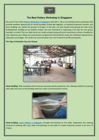 Best Pottery Workshop in Singapore