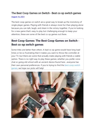 The Best Coop Games on Switch - Best co op switch games