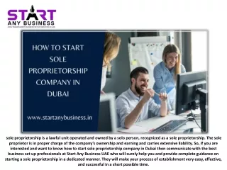 How to Start Sole Proprietorship Company in Dubai