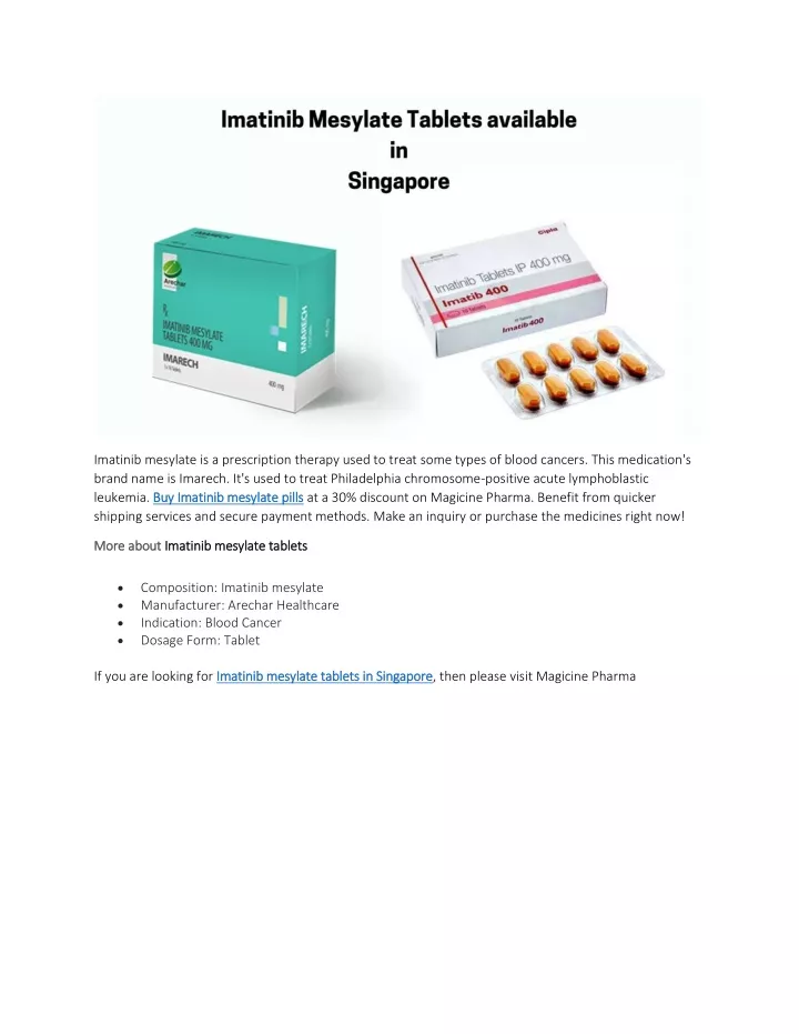 imatinib mesylate is a prescription therapy used