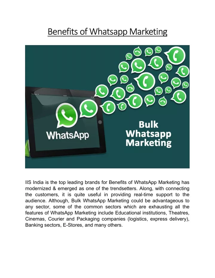 benefits of whatsapp marketing benefits