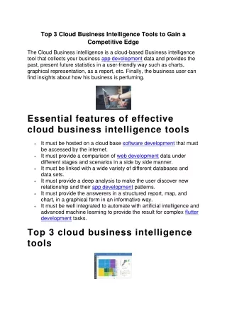 top 3 cloud business intelligence tools to gain