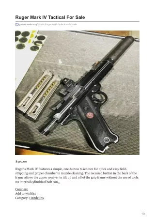 Buy Ruger Mark IV Tactical