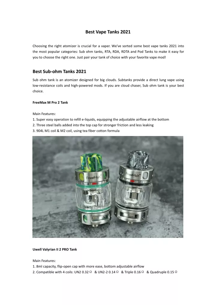 best vape tanks 2021