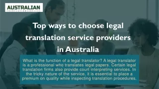 Top ways to choose legal translation service providers