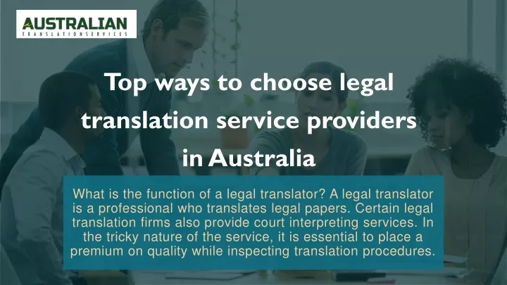 top ways to choose legal translation service providers in australia