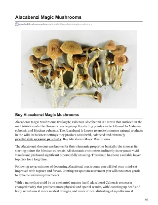 Alacabenzi Magic Mushrooms