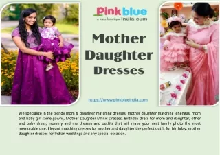 Twinning Dress - Mother & Daughter Matching Dresses/ Outfits