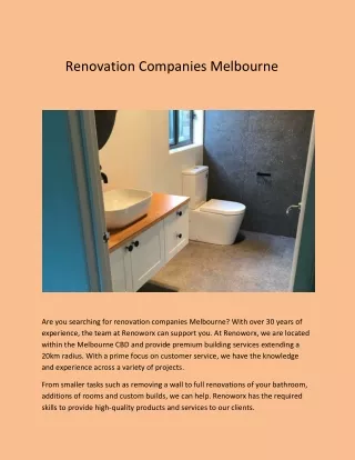 Renovation Companies Melbourne