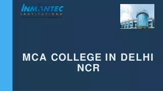 MCA College in Delhi NCR