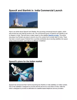 spacex and starlink in india commercial launch
