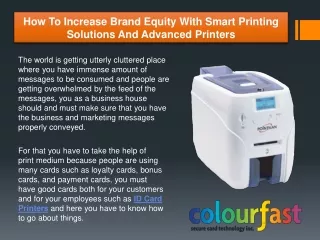 How To Increase Brand Equity With Smart Printing Solutions And Advanced Printers