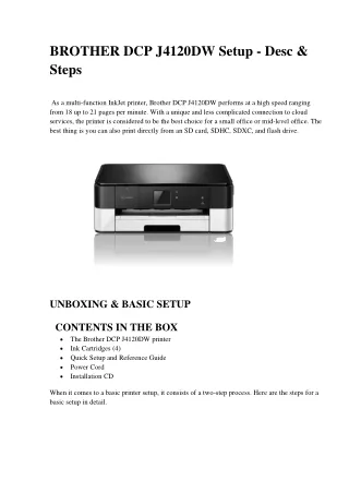 brother dcp j4120dw setup desc steps