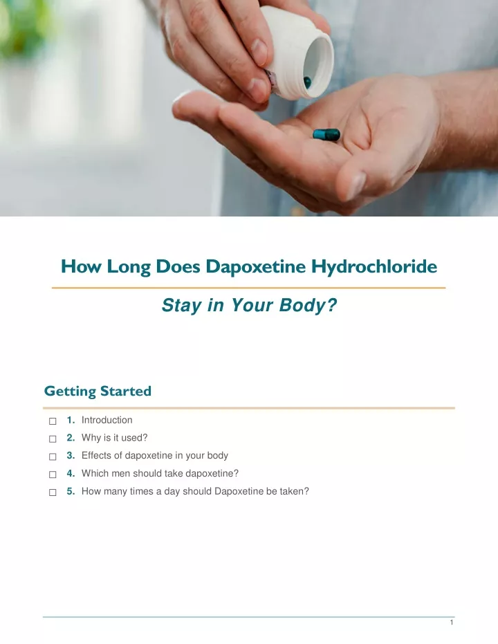 how long does dapoxetine hydrochloride