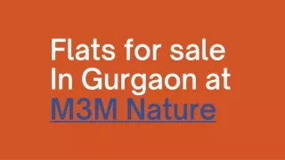 flats for sale in gurgaon at m3m nature
