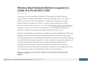 wireless mesh network market to expand at a cagr