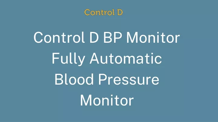 control d bp monitor fully automatic blood