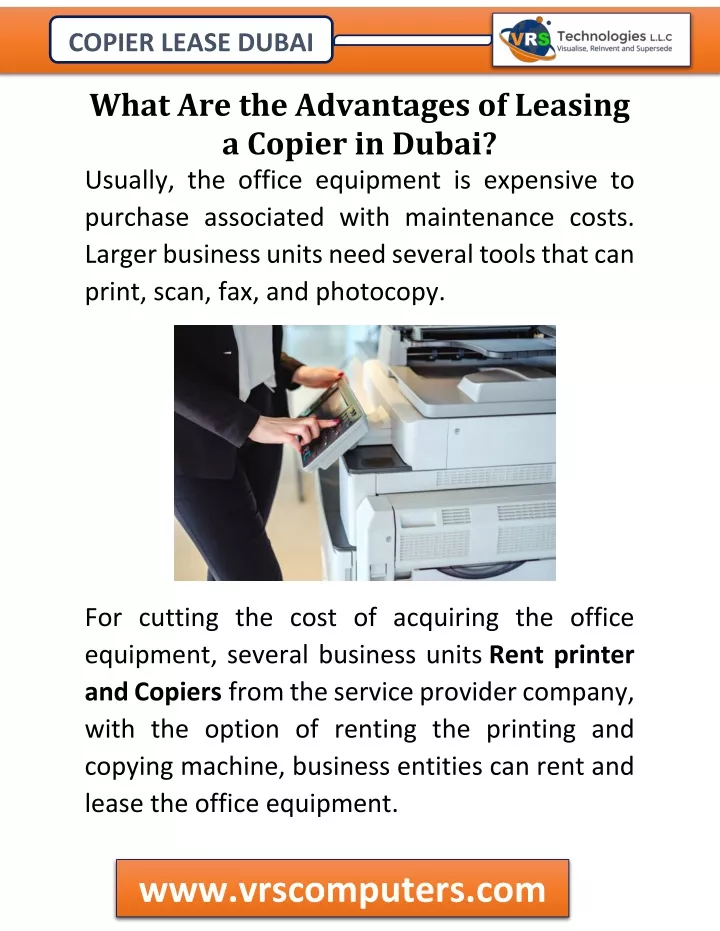 copier lease dubai