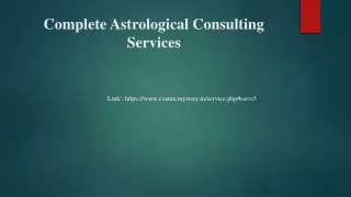 Complete Astrological Consulting Services