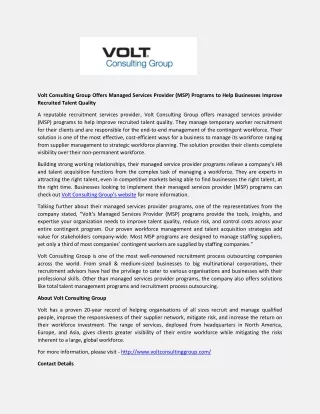 volt consulting group offers managed services