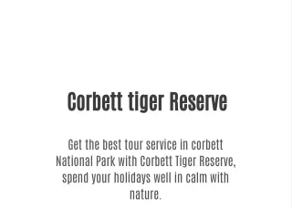 corbett tiger reserve