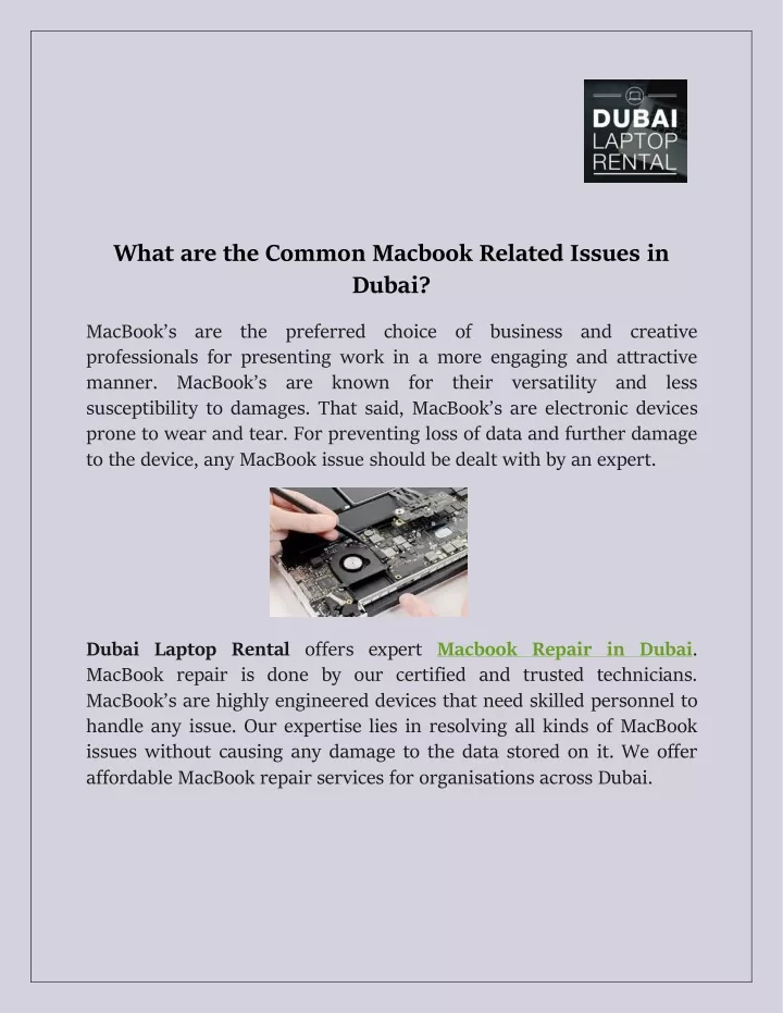 what are the common macbook related issues