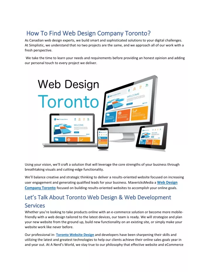h how ow t to o f find as canadian web design