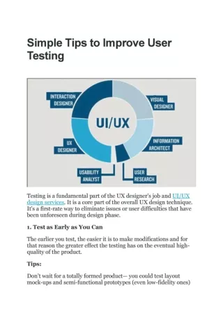 Simple Tips to Improve User Testing