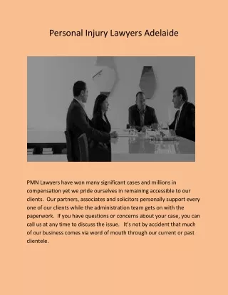 Personal Injury Lawyers Adelaide