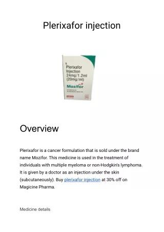 plerixafor injection