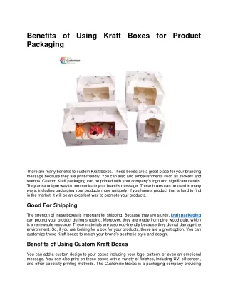 benefits of using kraft boxes for product