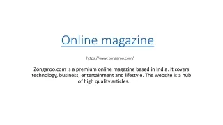 Zangaroo Online magazine