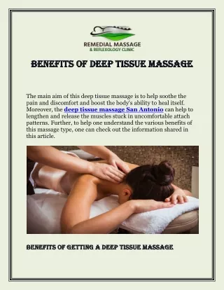 Get The Best Deep Tissue Massage In San Antonio