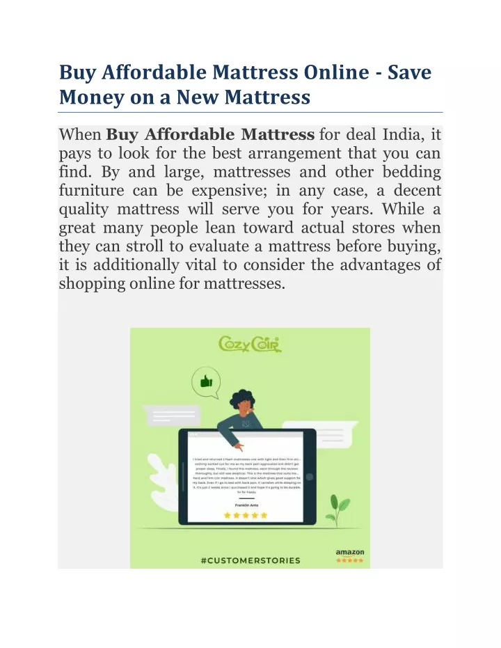 buy affordable mattress online save money