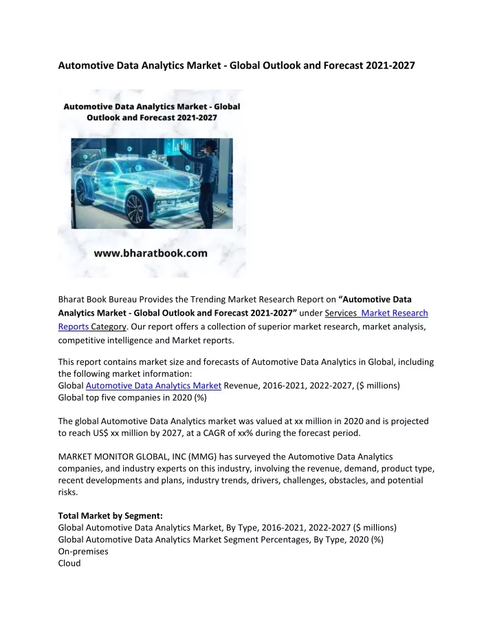 automotive data analytics market global outlook