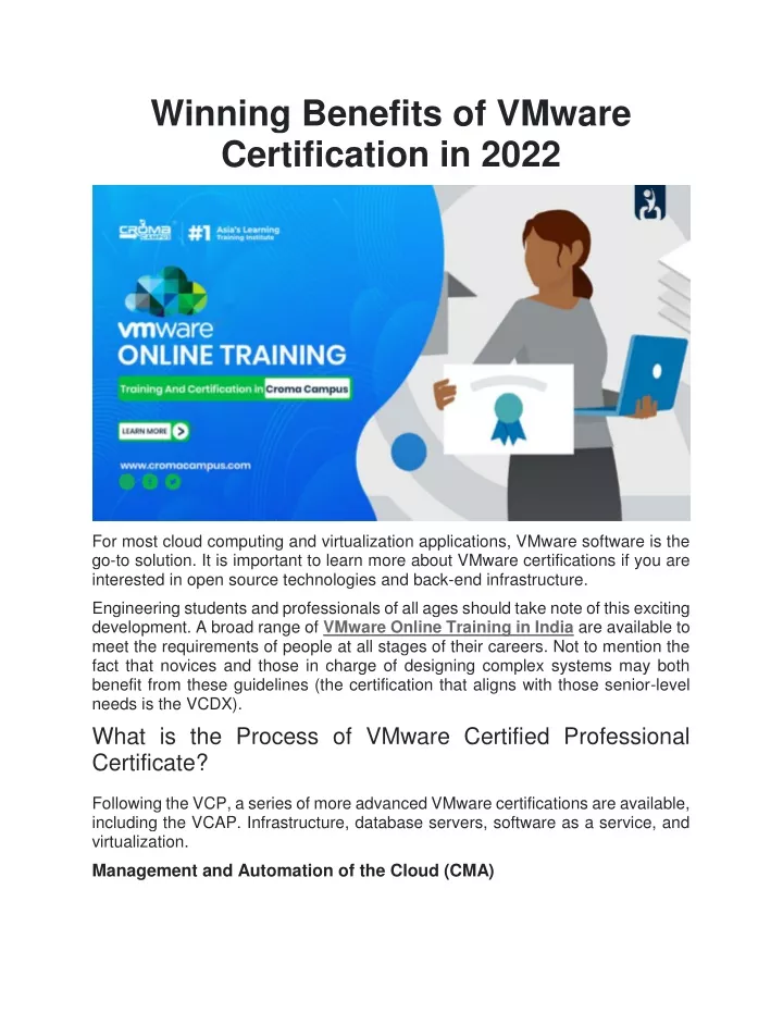 winning benefits of vmware certification in 2022
