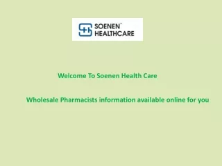 Wholesale Pharmacists information available online for you