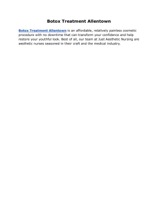 Botox Treatment Allentown