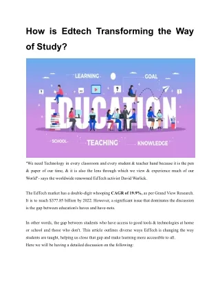 How is Edtech Transforming the Way of Study_