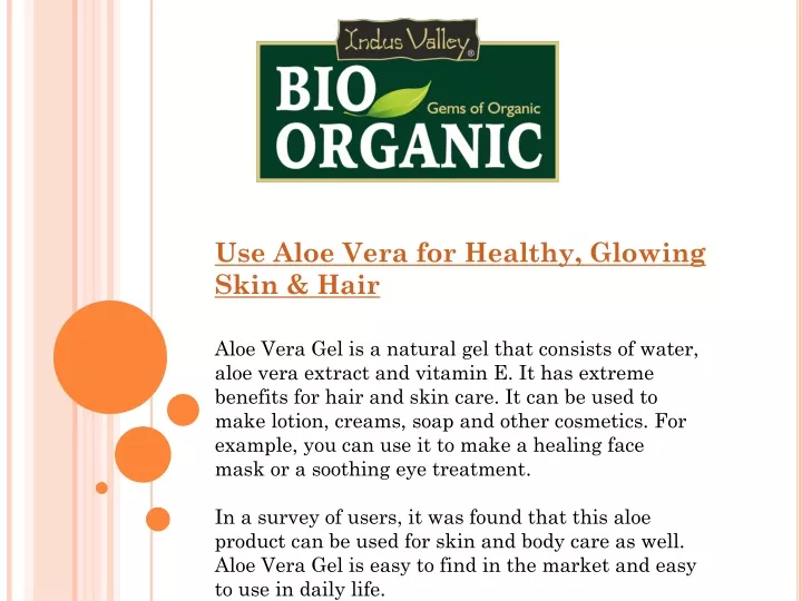 use aloe vera for healthy glowing skin hair