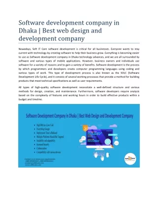 Software development company in Dhaka  Best web design and development company