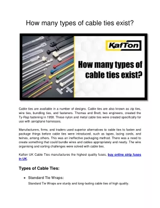how many types of cable ties exist