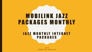 Mobilink Jazz Packages Monthly