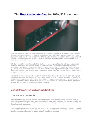 the best audio interface for 2020 2021 and on