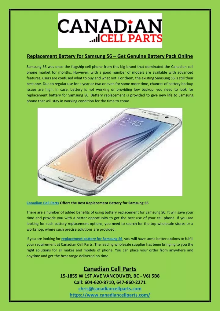 replacement battery for samsung s6 get genuine