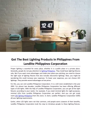 Get The Best Lighting Products In Philippines From Landlite Philippines Corporation