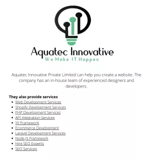 aquatec innovative private limited can help